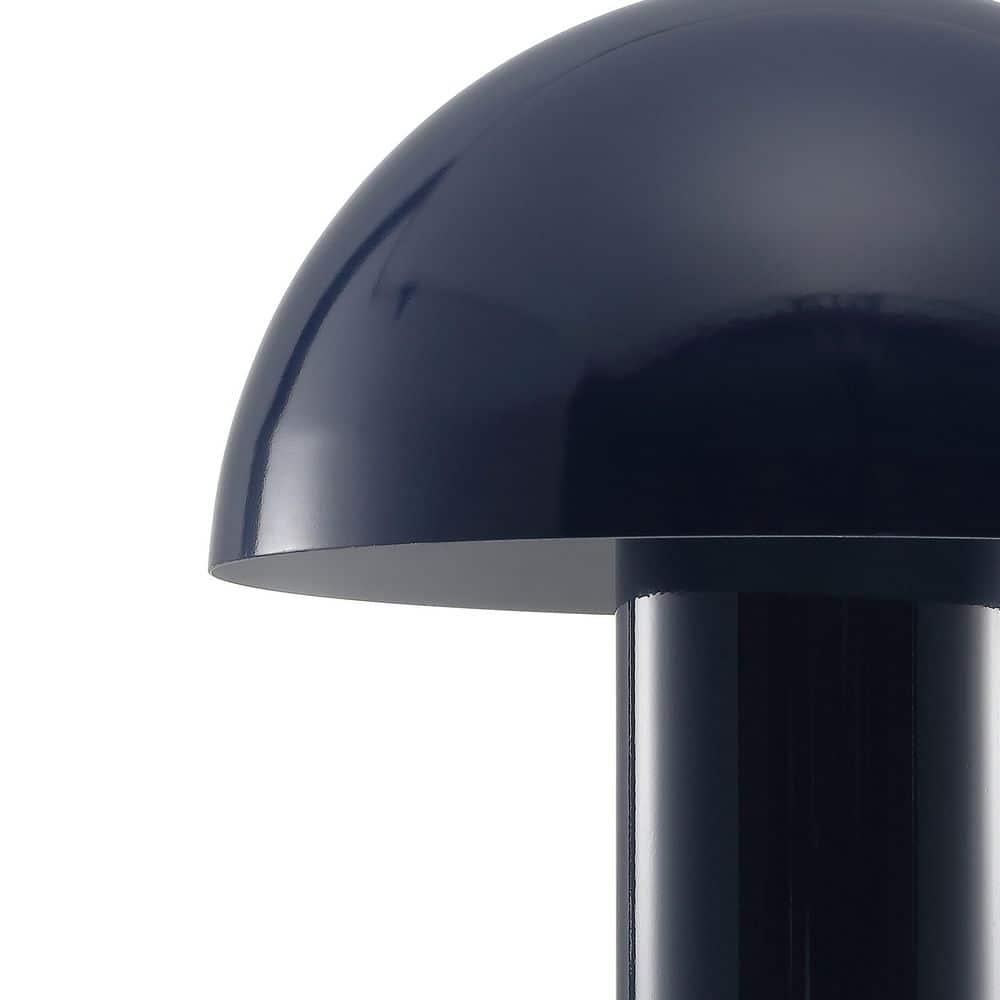 JONATHAN Y JYL7115E Boletus 10.75" Contemporary Bohemian Rechargeable/Cordless Iron Integrated Portable LED Mushroom Table Lamp, Modern, Coastal for living room, dinning room, bedroom, Navy