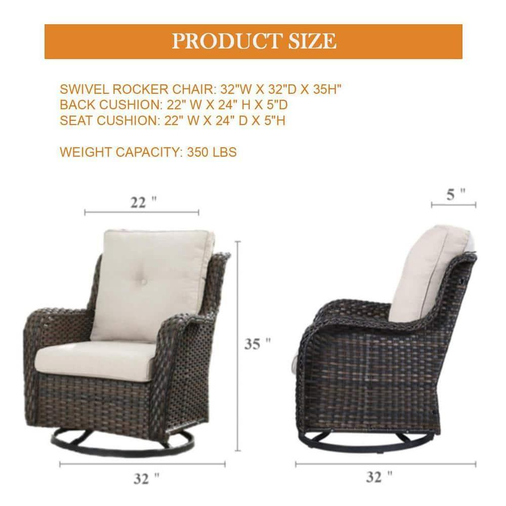 Carolina Outdoor Wicker Swivel Glide Chair with Cushions