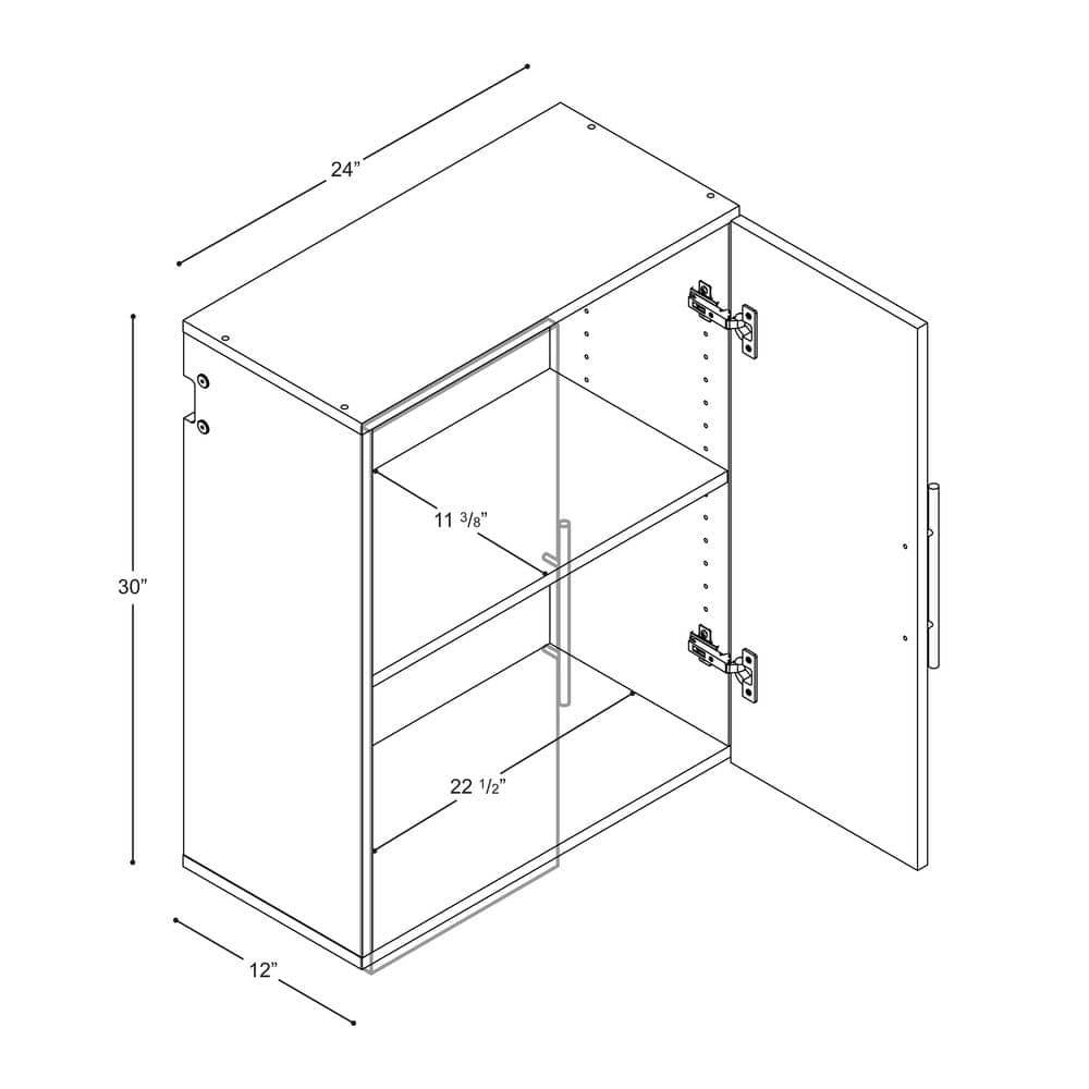 Prepac HangUps 24" Upper Storage Cabinet, White
