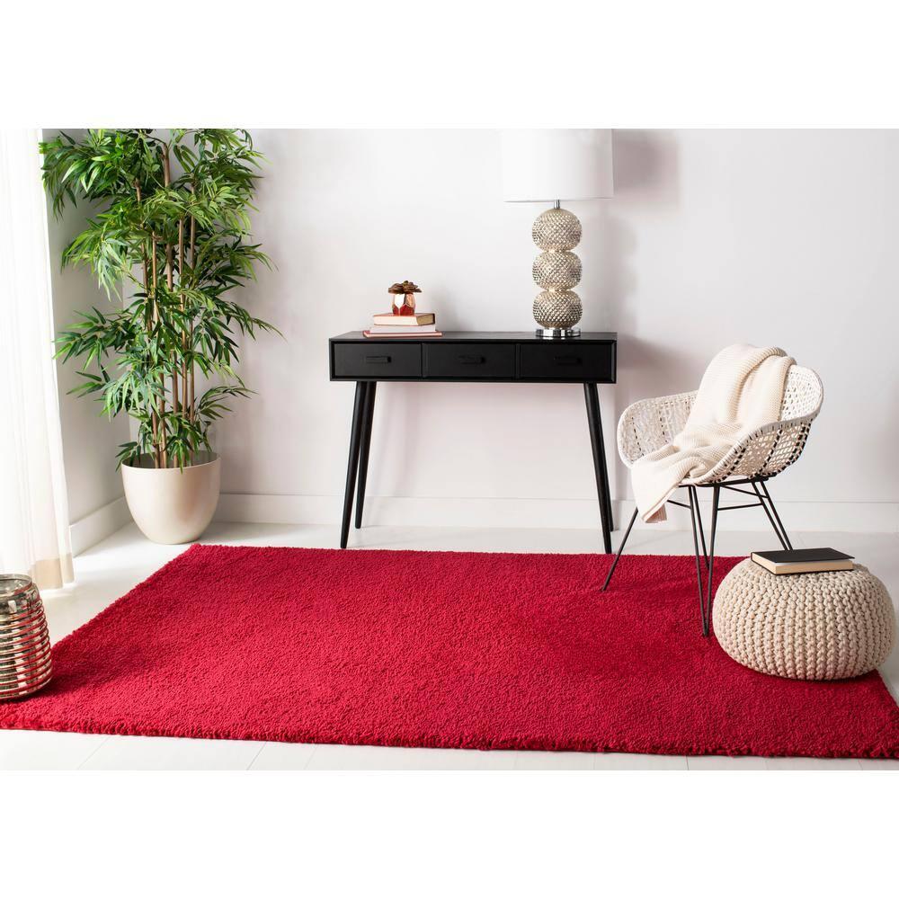 August Shag 900 AUG900 Power Loomed Indoor Area Rug - Red - 6'x9' - Safavieh
