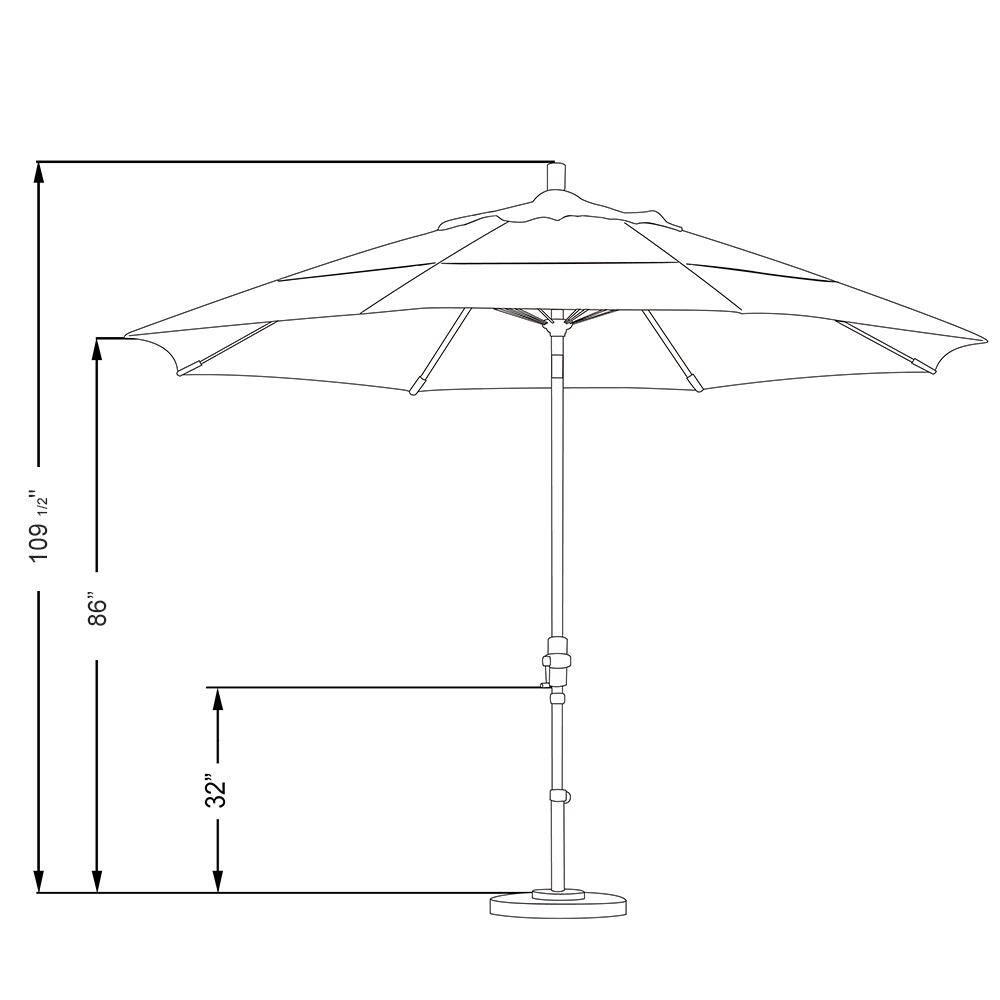 11 ft. Fiberglass Collar Tilt Double Vented Patio Umbrella in Frost Blue Olefin
