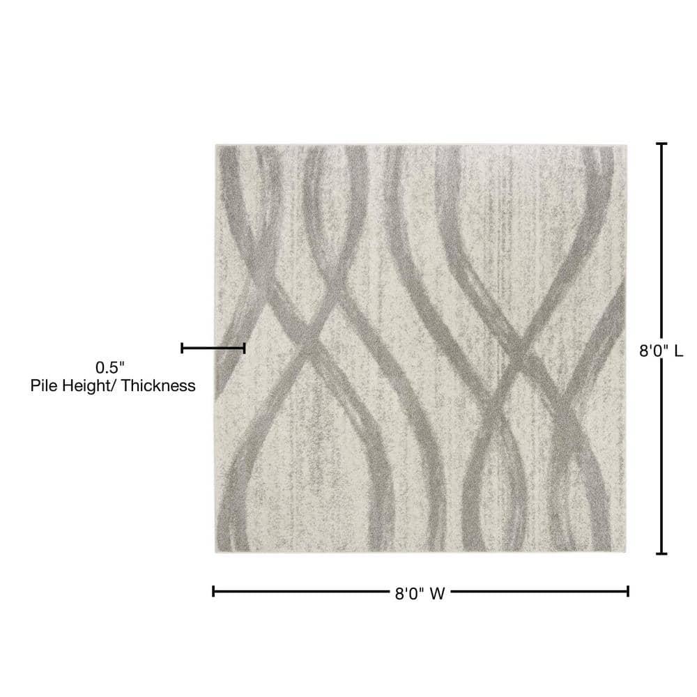 Adirondack ADR125 Machine Made Indoor Area Rug - Cream/Grey - 8'x8' - Safavieh