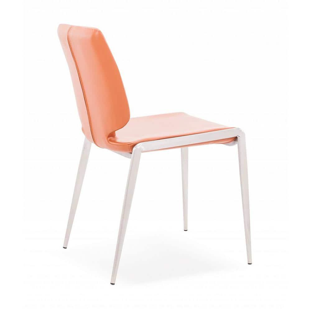 Modrest Eileen Modern Cognac Eco-Leather Dining Chair (Set of 2)