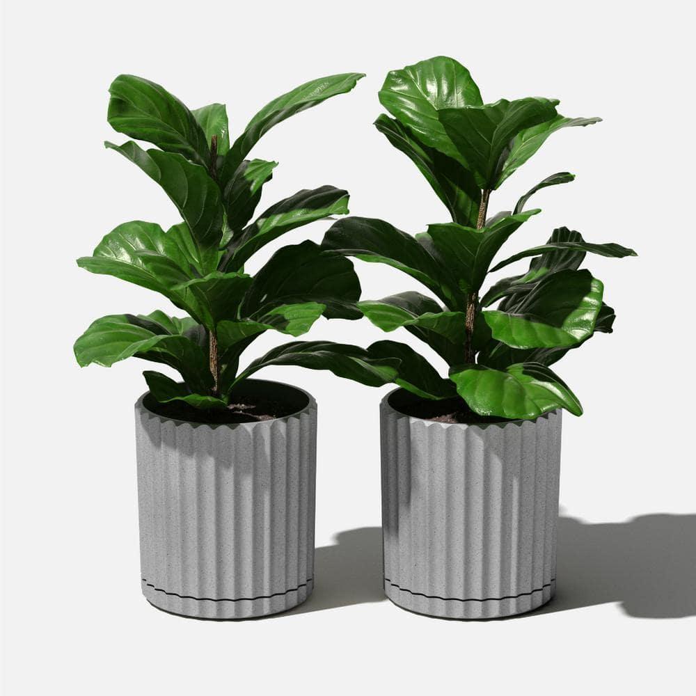 Veradek Mason Series Demi 6" Plastic-Stone Planter 2-Pack Gray
