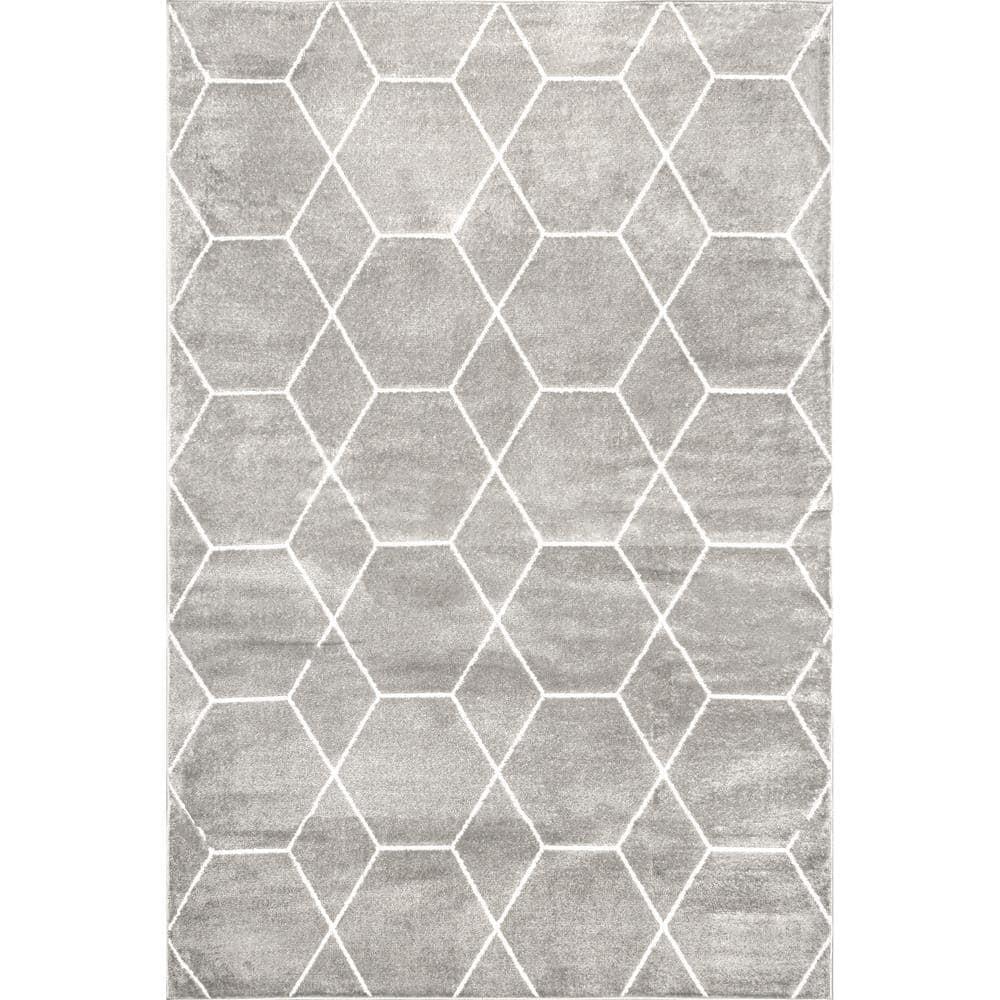 Nuloom Veronica Geometric 4x6 Indoor Area Rug for Living Room Bedroom Dining Room Kitchen, Grey/Ivory