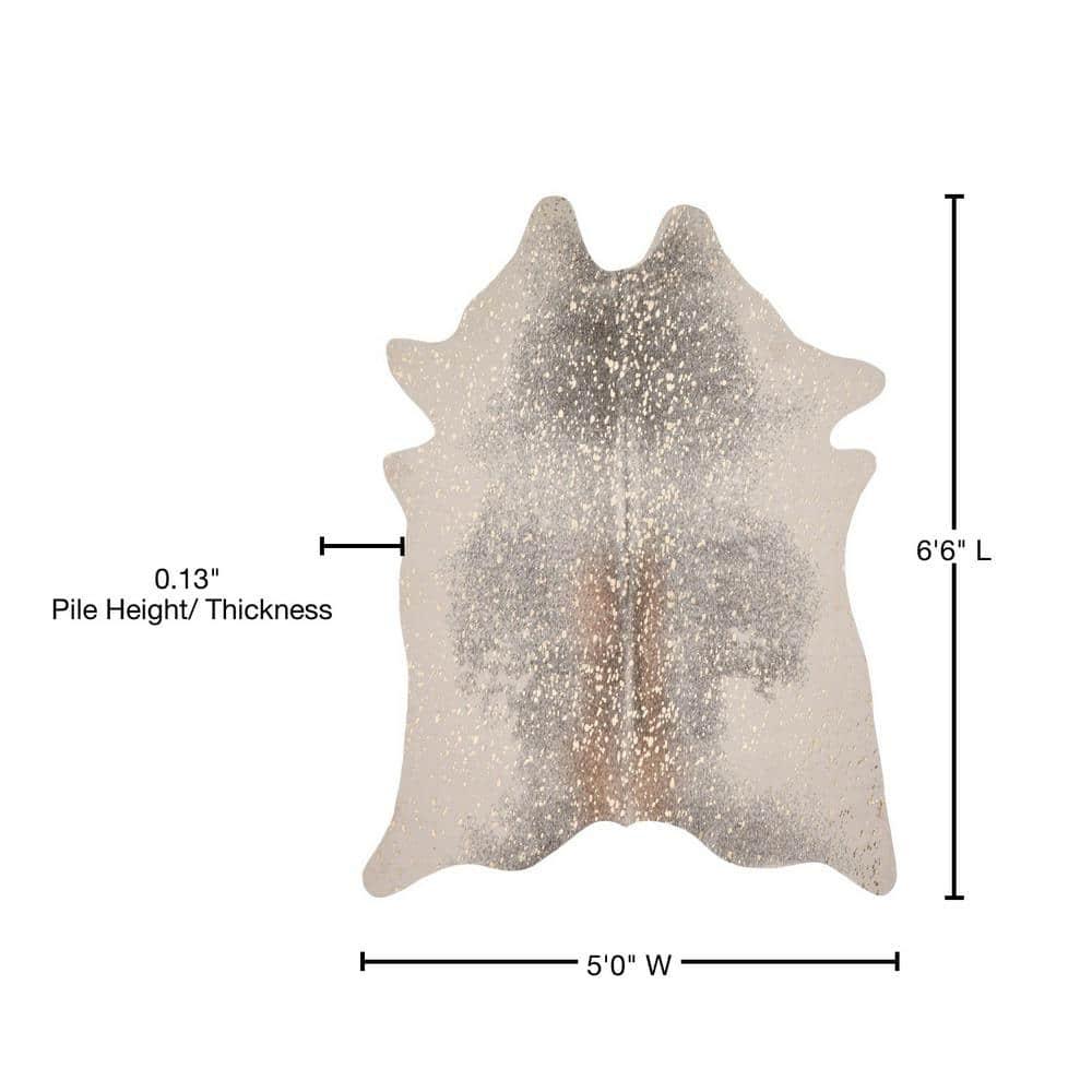 Loloi II Bryce Faux Cowhide Pewter / Gold Area Rug