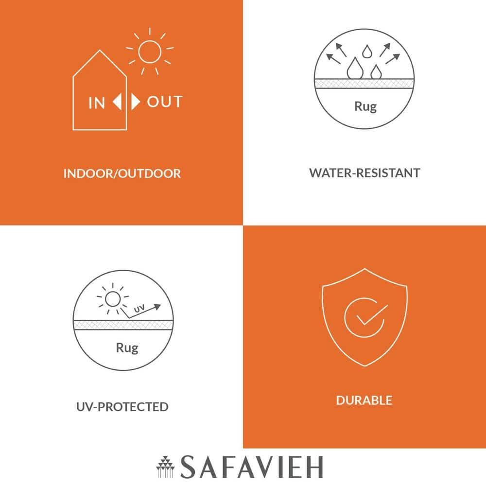 Barbados BAR535 Power Loomed Indoor/Outdoor Accent Rug - Teal/White - 3'3"x5'3" - Safavieh.