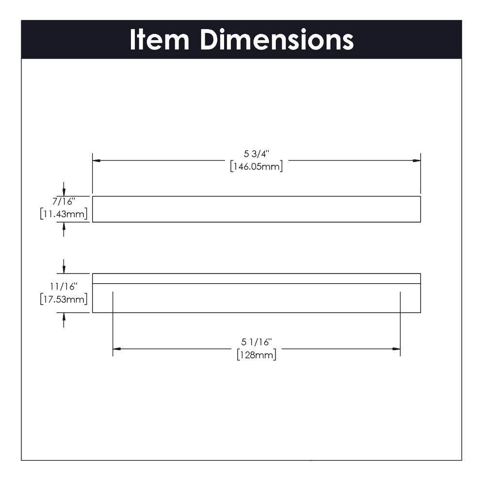Streamline Kitchen Cabinet Handles, Solid Core Drawer Pulls for Cabinet Doors, 5-1/16" (128mm)