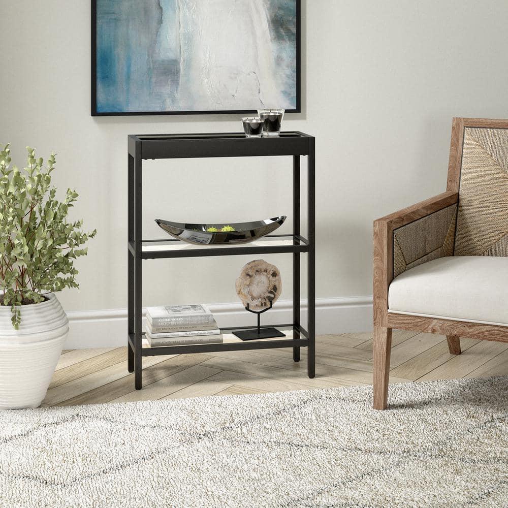 Evelyn&Zoe Alexis 22" Wide Rectangular Console Table, Blackened Bronze