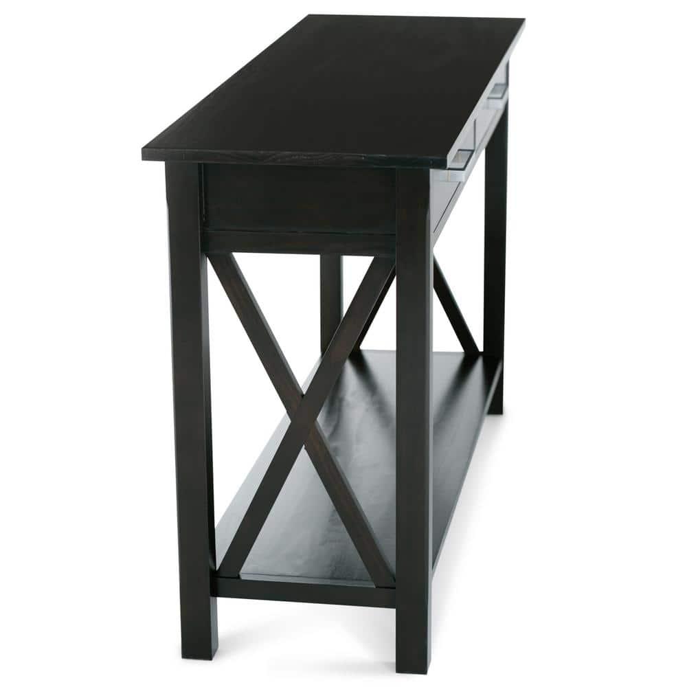 Simpli Home Kitchener 47"W Solid Wood Contemporary Storage Console Table with 2 Drawers and Bottom Storage Shelf