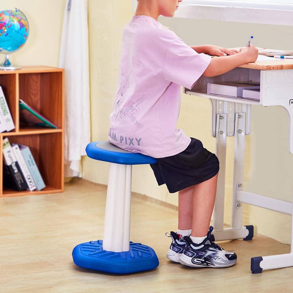 VEVOR Kids Wobble Chair (17.7-inch High), Active Chair with Sponge Cushion, Wobble Stool Improves Focus, Posture and Calm Children, Ideal for Schools and Home, Age 7-14, Blue