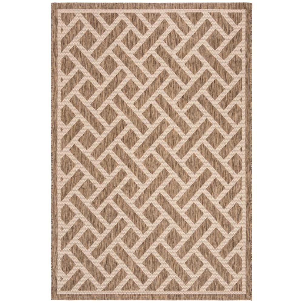 Courtyard CY6306 Power Loomed Indoor/Outdoor Area Rug - Brown/Light Beige - 5'3"x7'7" - Safavieh.