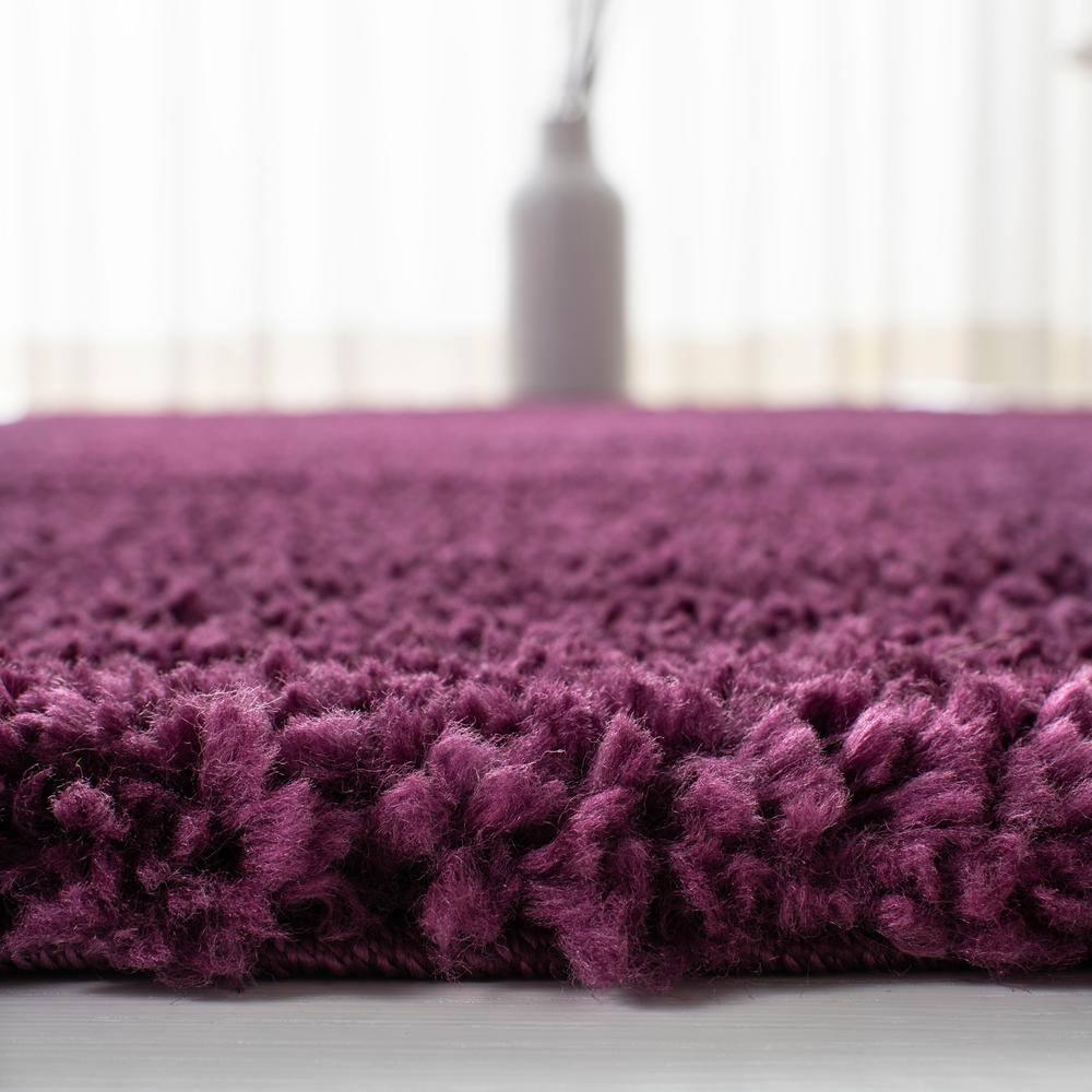 SAFAVIEH August Carlene Solid Plush Shag Area Rug, Purple, 6'7" x 6'7" Square