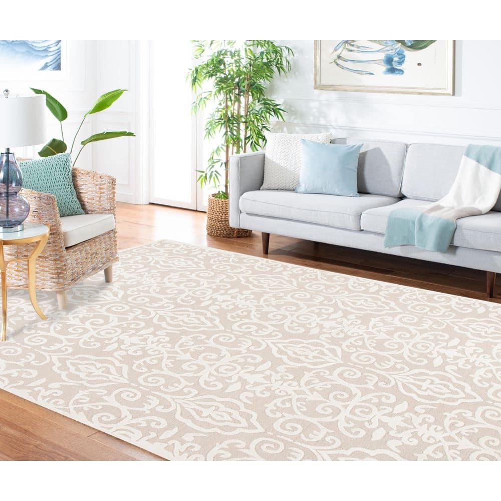 SAFAVIEH Martha Stewart Marais Geometric Damask Area Rug, Fledgling, 10' x 14'