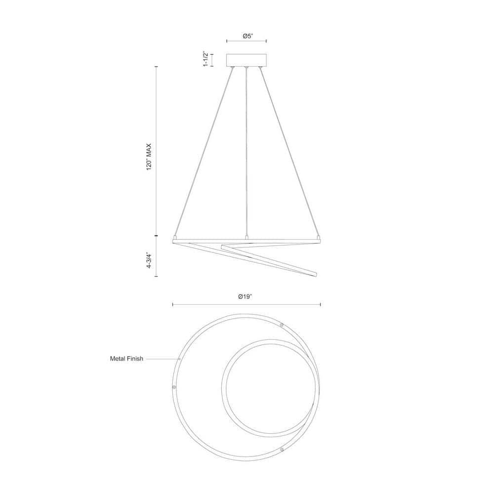 Kuzco Lighting Twist 1 - Light LED Unique/Statement Pendant