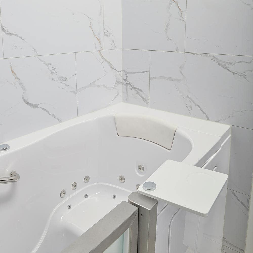 Royal 32"x52" Acrylic Air and Hydro Massage Walk-In Bathtub, FastFill Faucet, Carrara Wall Surround