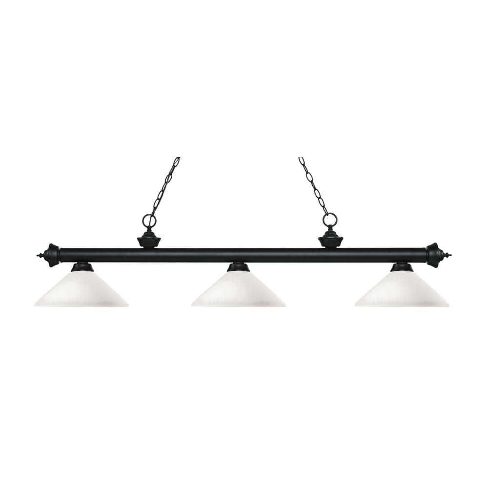 Z-Lite Riviera 3 - Light Island Pendant Light in  Matte Black