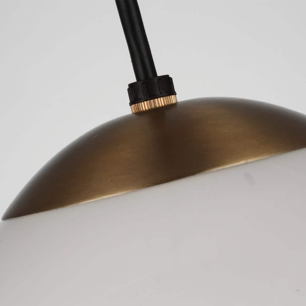 Leo Satin Brass 10" Smooth White Glass Globe Pendant Light