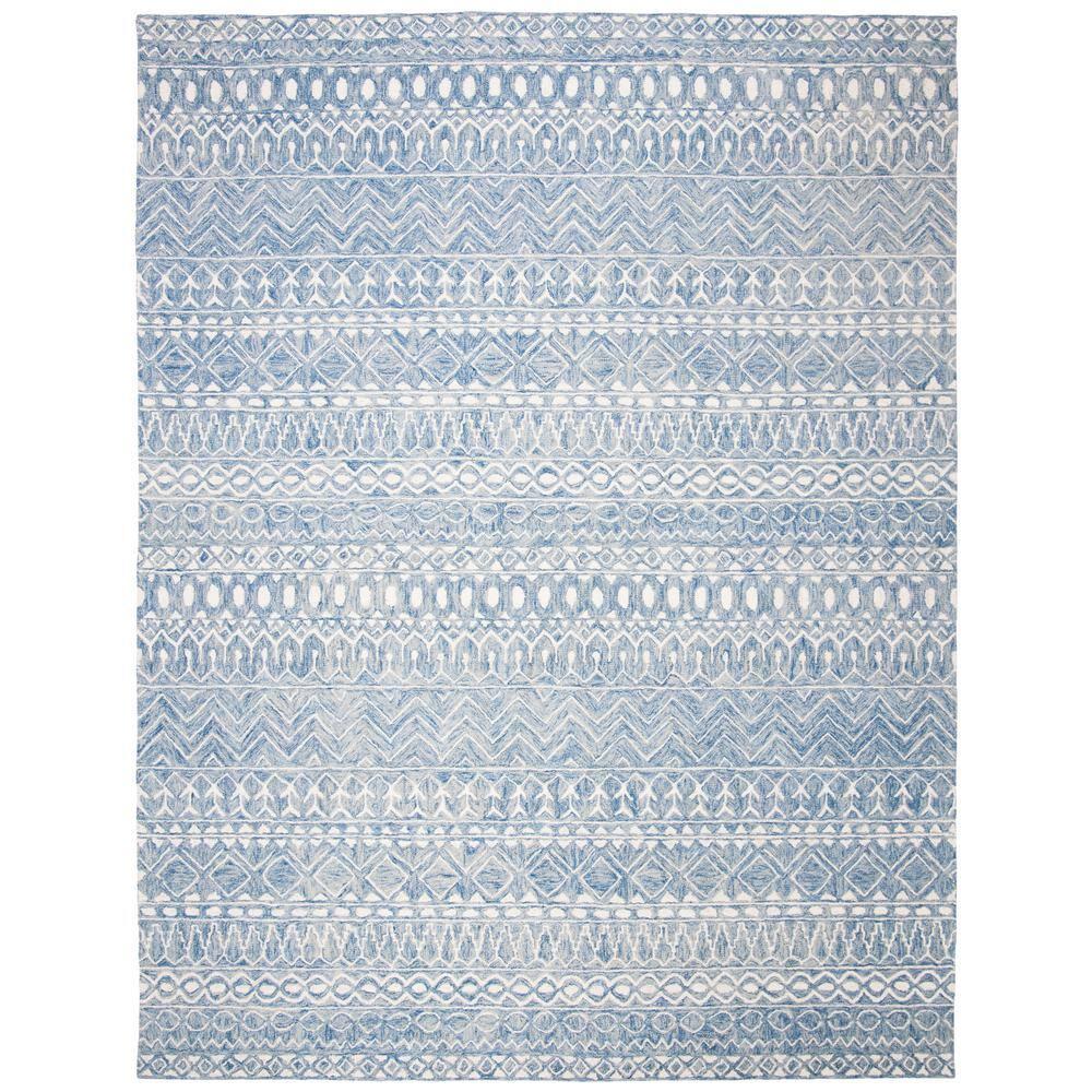 Micro-Loop MLP502 Hand Tufted Indoor Area Rug - Blue/Ivory - 8'x10' - Safavieh