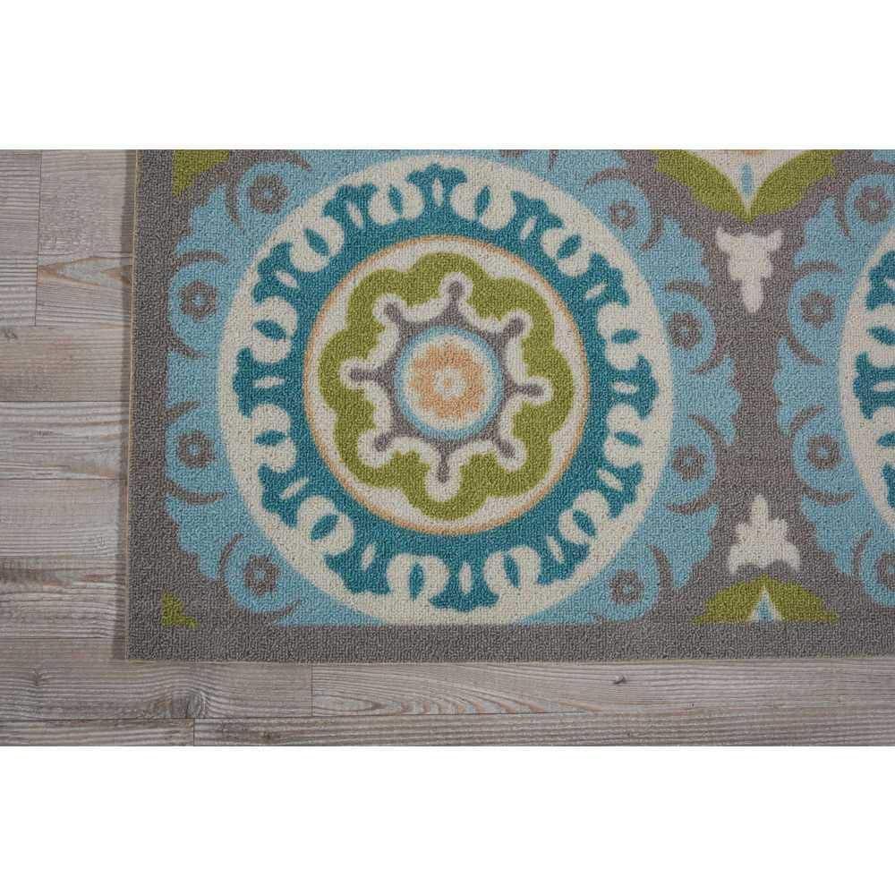 Waverly Sun & Shade "Solar Flair" Jade Indoor/Outdoor Area Rug by Nourison SND16 6'6" x 6'6"