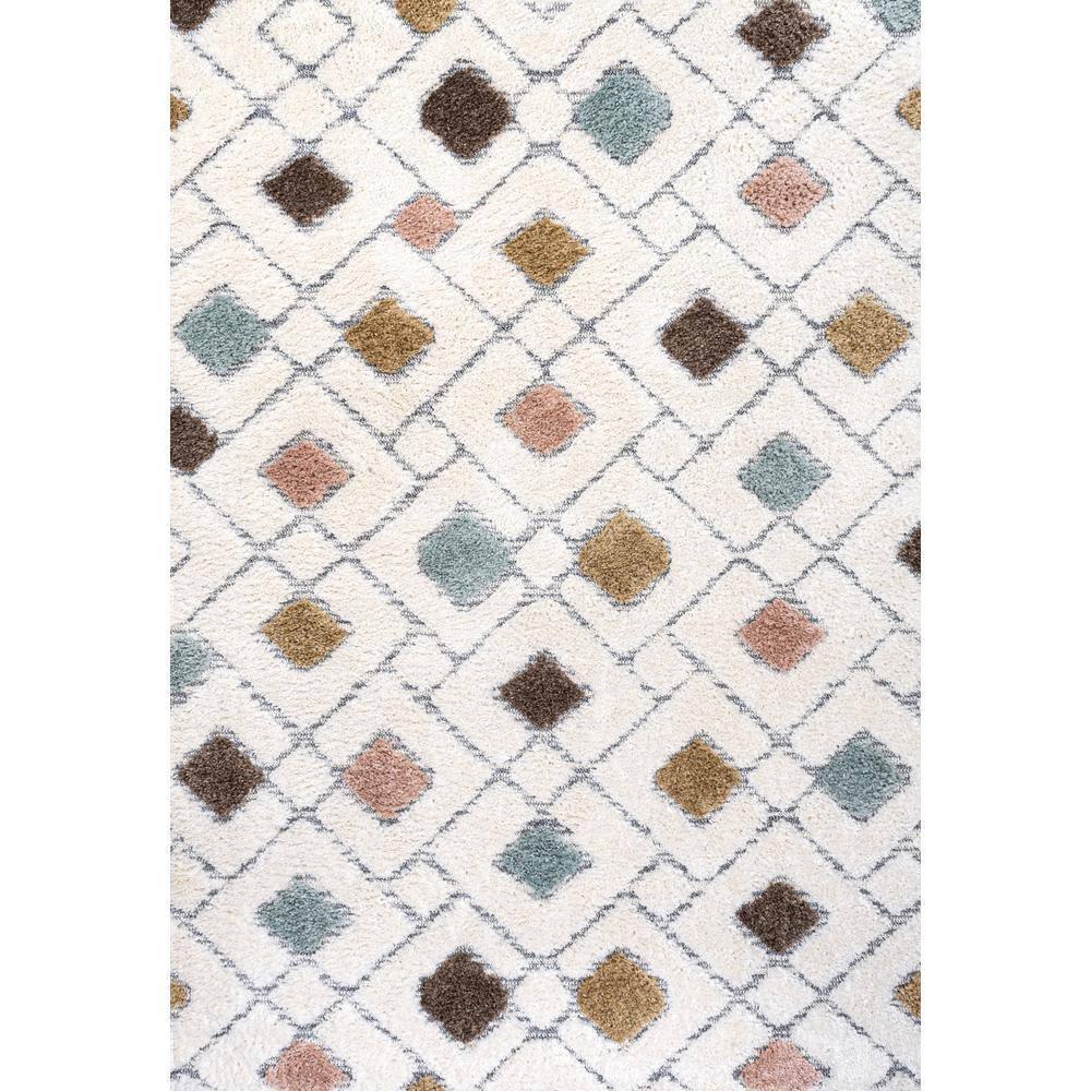 3' x 5' Astrid Retro Trellis High-Low Area Rug, Multi/Cream - JONATHAN Y