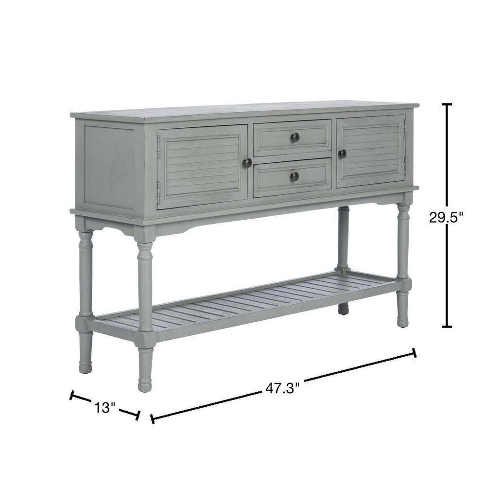 Tate 2 Drawer 2 Door Console Table - Distressed Grey - Safavieh