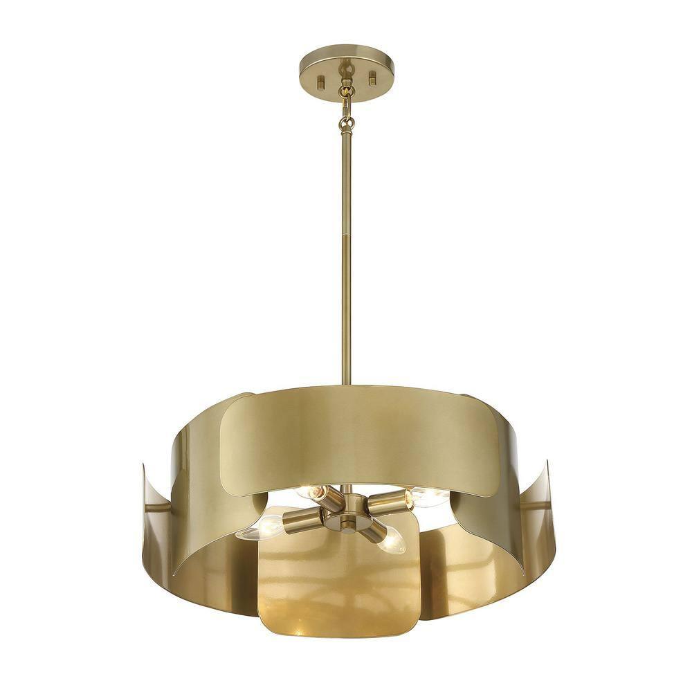 Trade Winds Bangle 4-Light Pendant in Burnished Brass