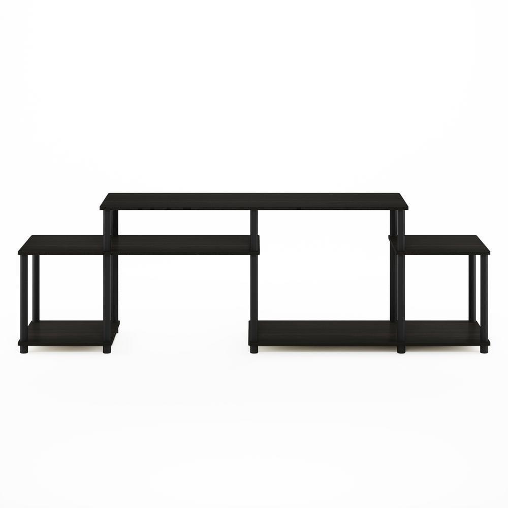Furinno Turn-N-Tube Handel TV Stand for TV up to 55 Inch, Espresso/Black