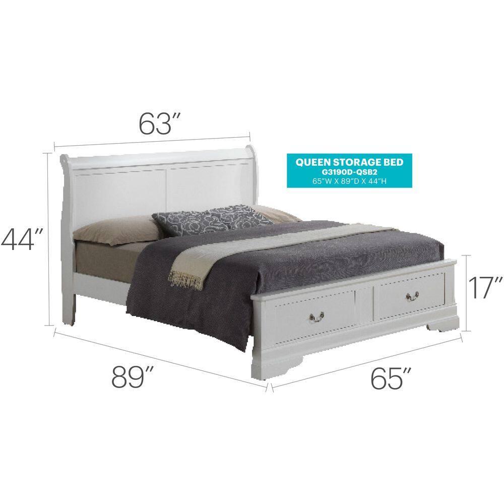 Maykoosh French Flair Queen Storage Bed , white