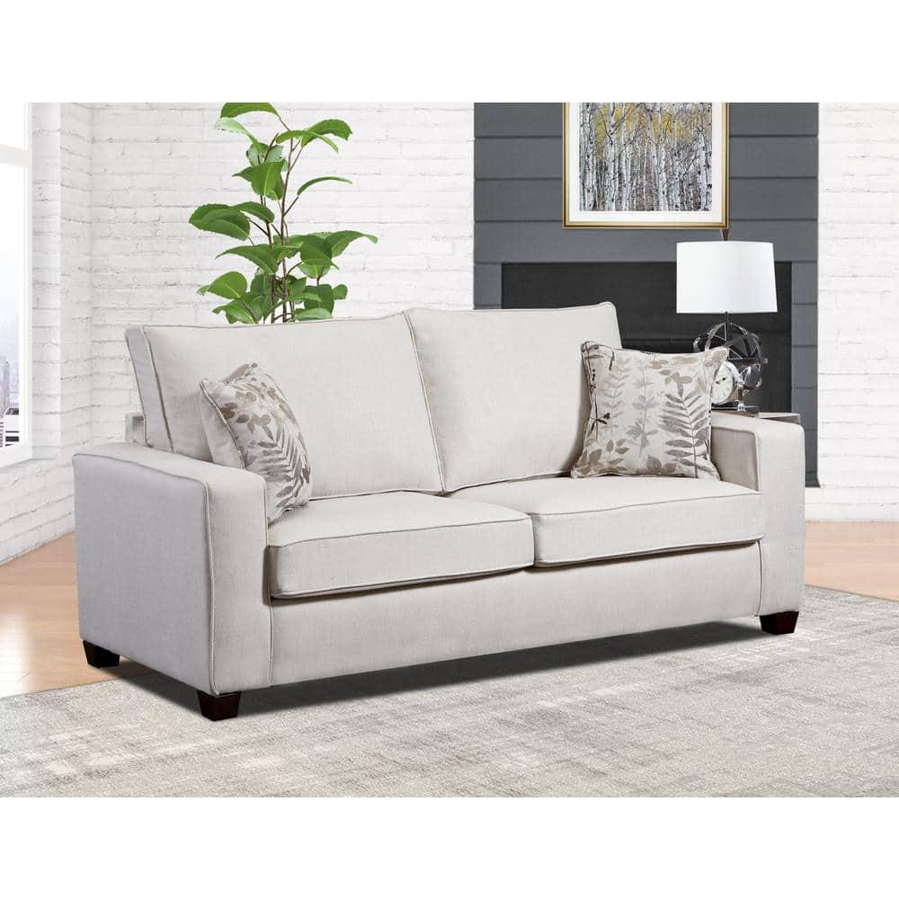 Furniture Classics Relay Linen Sofa Sleeper with Two Throw Pillows