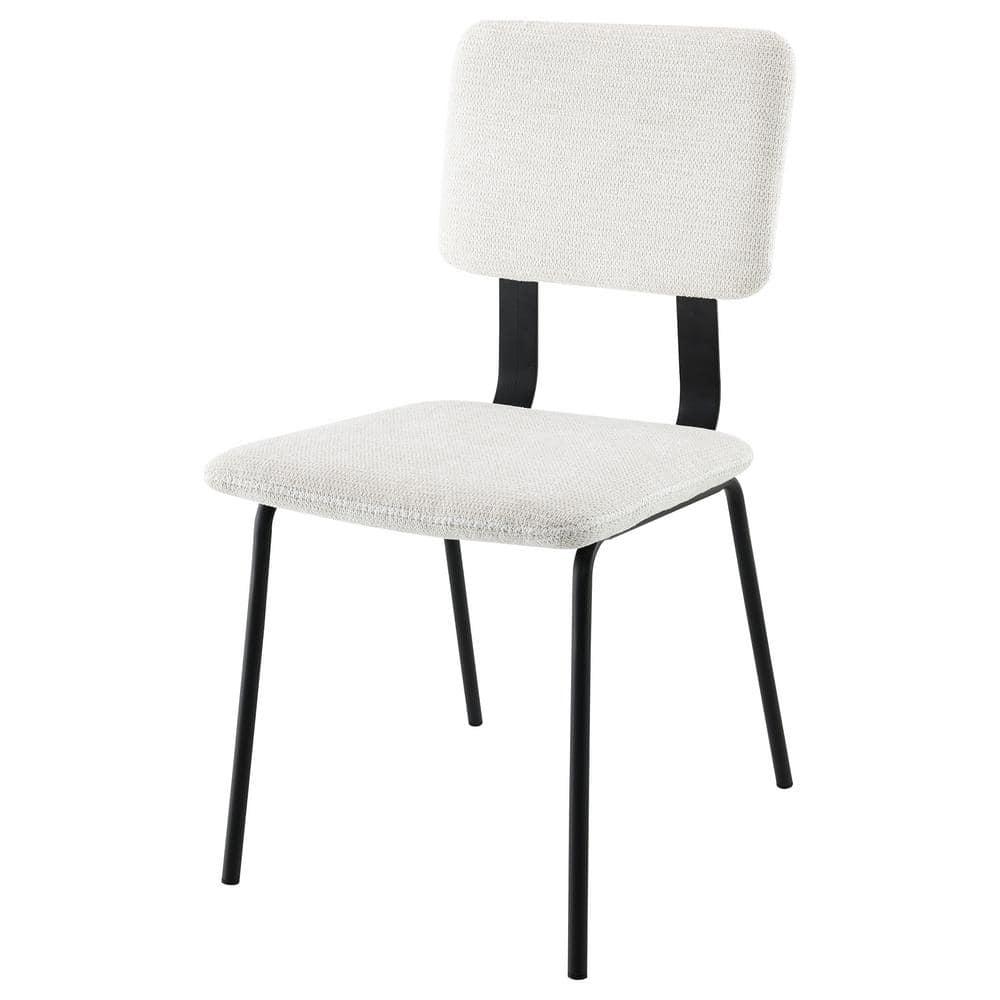 Coaster Calla Contemporary Fabric Upholstered Dining Side Chair in White