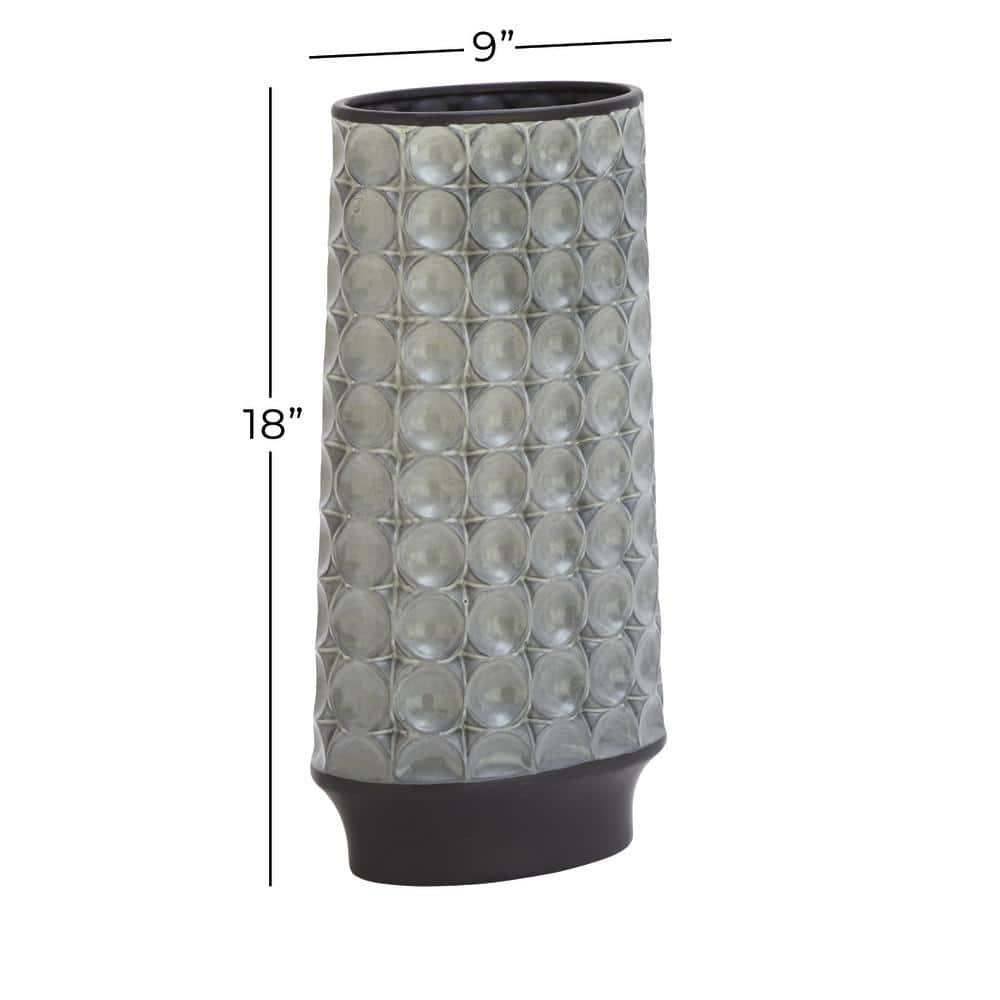 DecMode 18" Silver Ceramic Vase