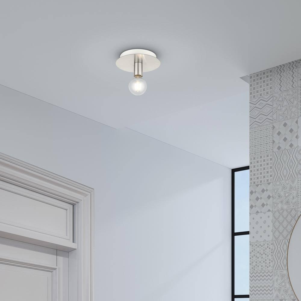 Livex Lighting Hillview 1 - Light Flush Mount in  Brushed Nickel