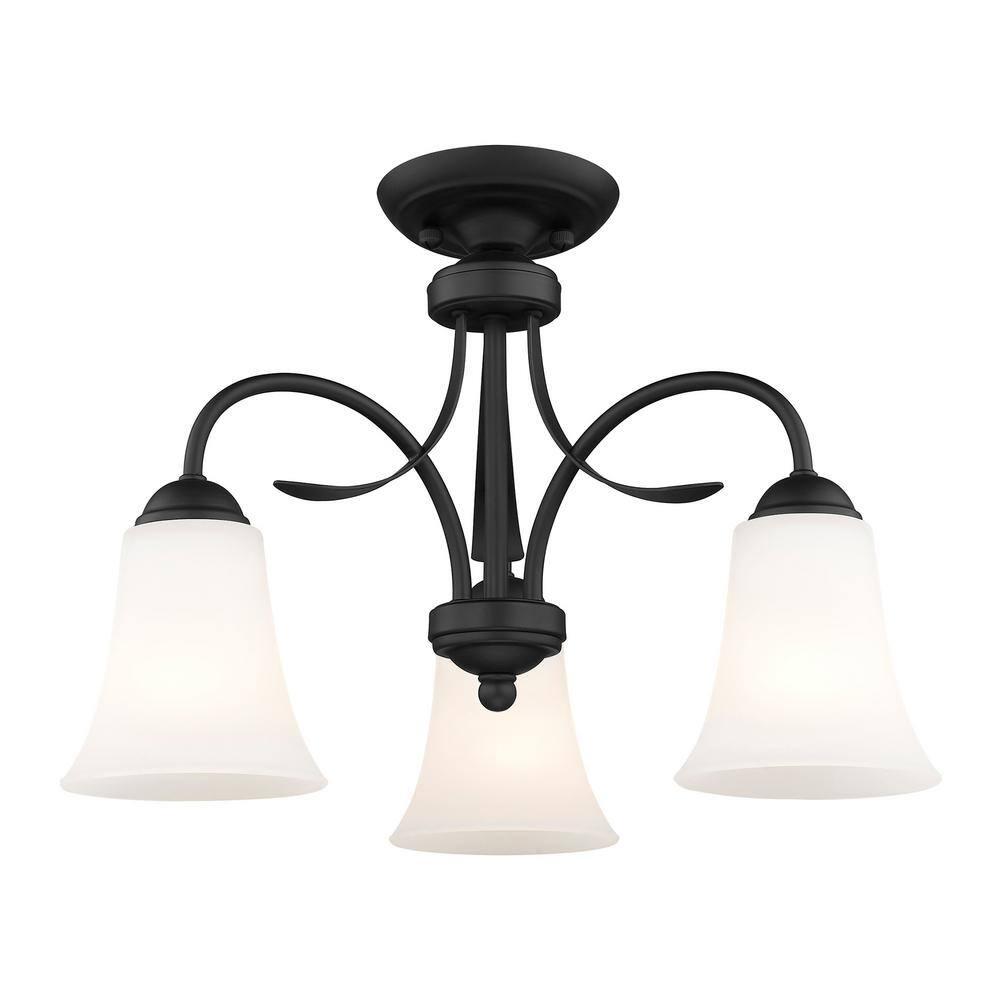 Livex Lighting Ridgedale 3 - Light Flush Mount in  Black