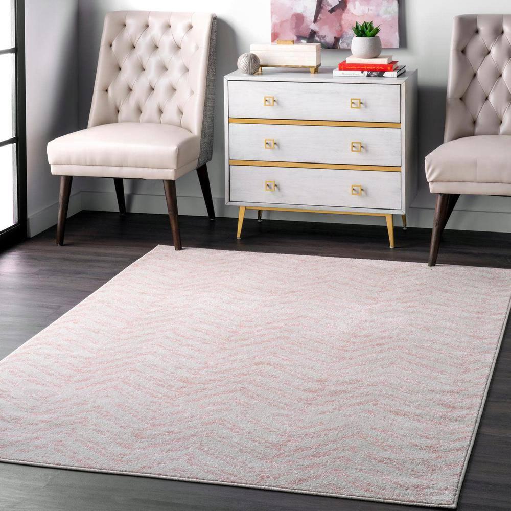 Nuloom Rosanne Geometric 5x7 Indoor Area Rug for Living Room Bedroom Dining Room Kitchen, Pink/Ivory