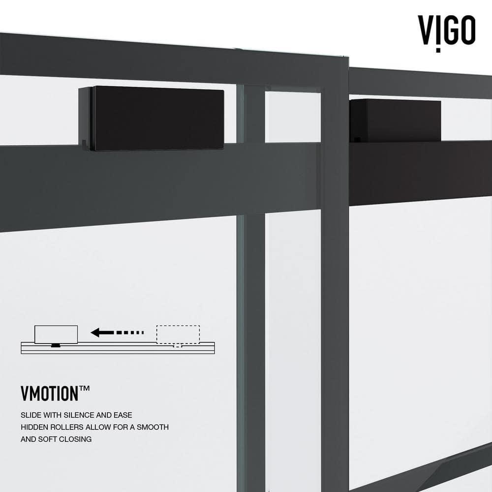 Houston 56-60" W x 76" H Double Sliding Frameless Shower Door with 3/8" Grid Clear Glass