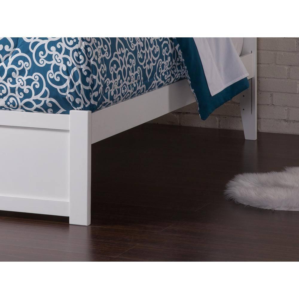 Newport Full White Wood Bookcase Bed with Storage Drawers