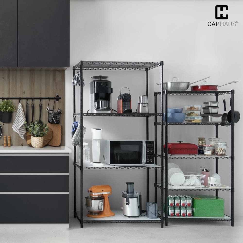 CAPHAUS CAPHAUS NSF Commercial Grade Heavy Duty 5-Tier Wire Shelving w/Wheels, Leveling Feet, 48 x 18 x 76-Inch, Multiple Options