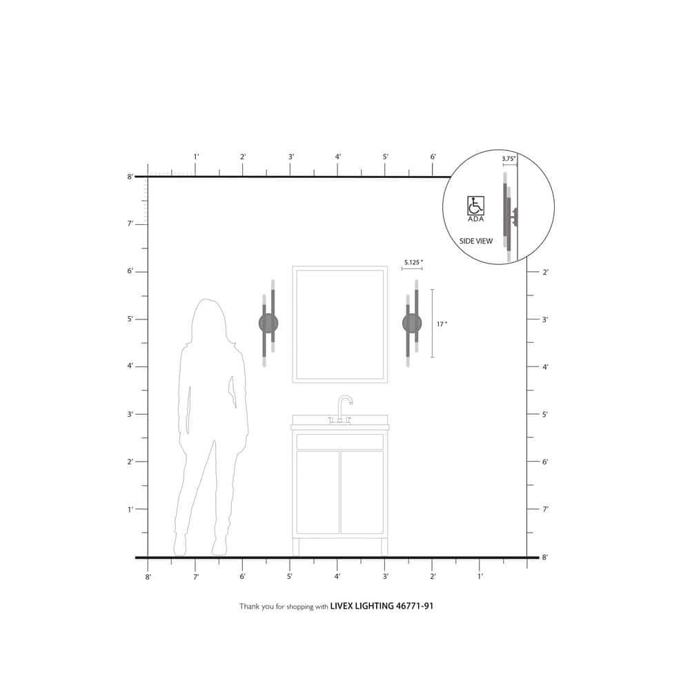 Livex Lighting Soho 4 - Light Wall Light in  Brushed Nickel