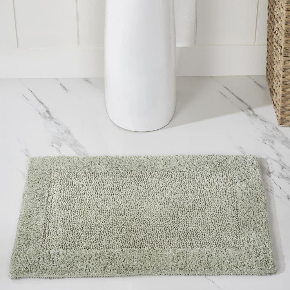 Better Trends Edge 100% Cotton Tufted Reversible Bath Rug 17" x 24" Rectangle - Dark Sage