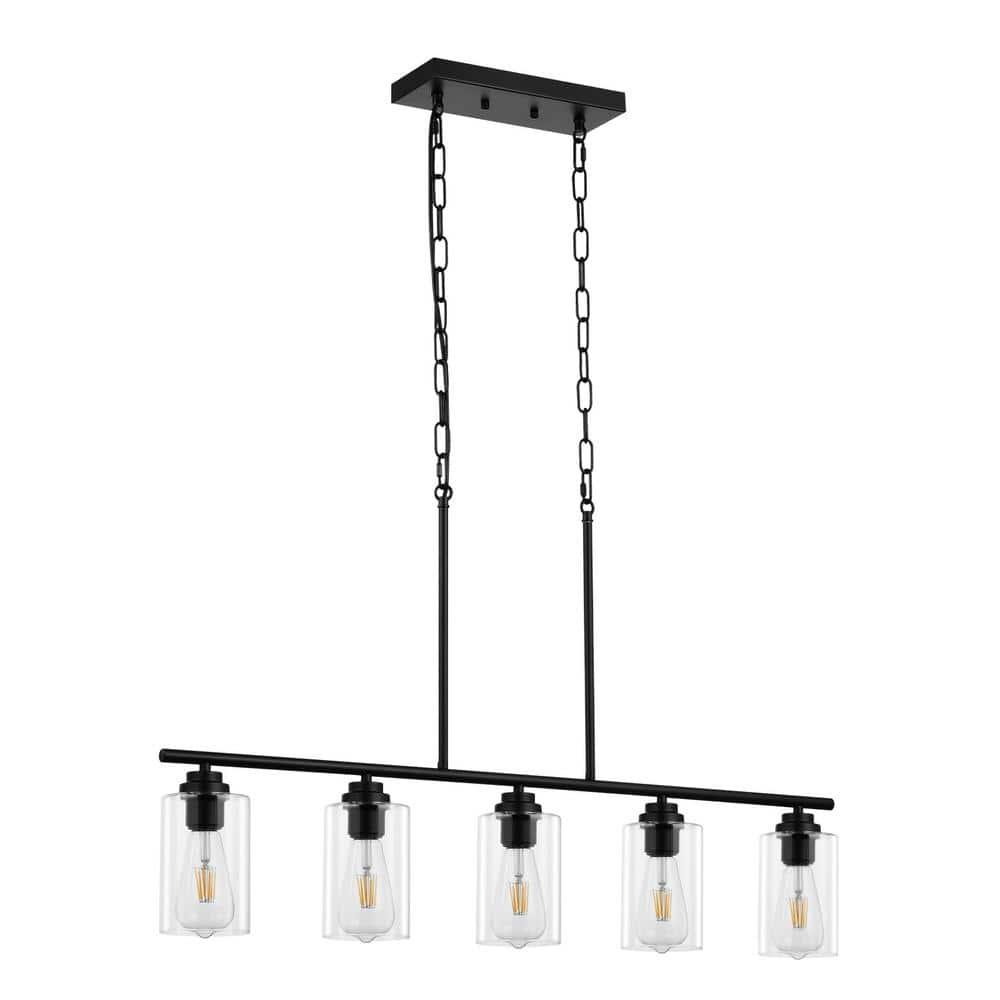 VEVOR 5-Light Adjustable Kitchen Island Pendant Light - 60W E26 Bulbs for Dining Room