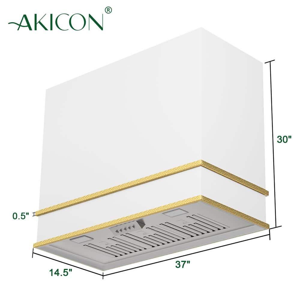 Akicon 36" Stainless Steel 600 CFM Ducted (Vented) Wall Mounted Required Range Hood