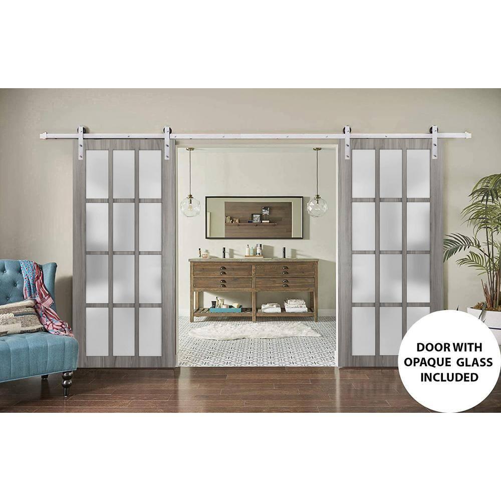 SARTODOORS Quadro Solid + Manufactured Wood Paneled Barn Door