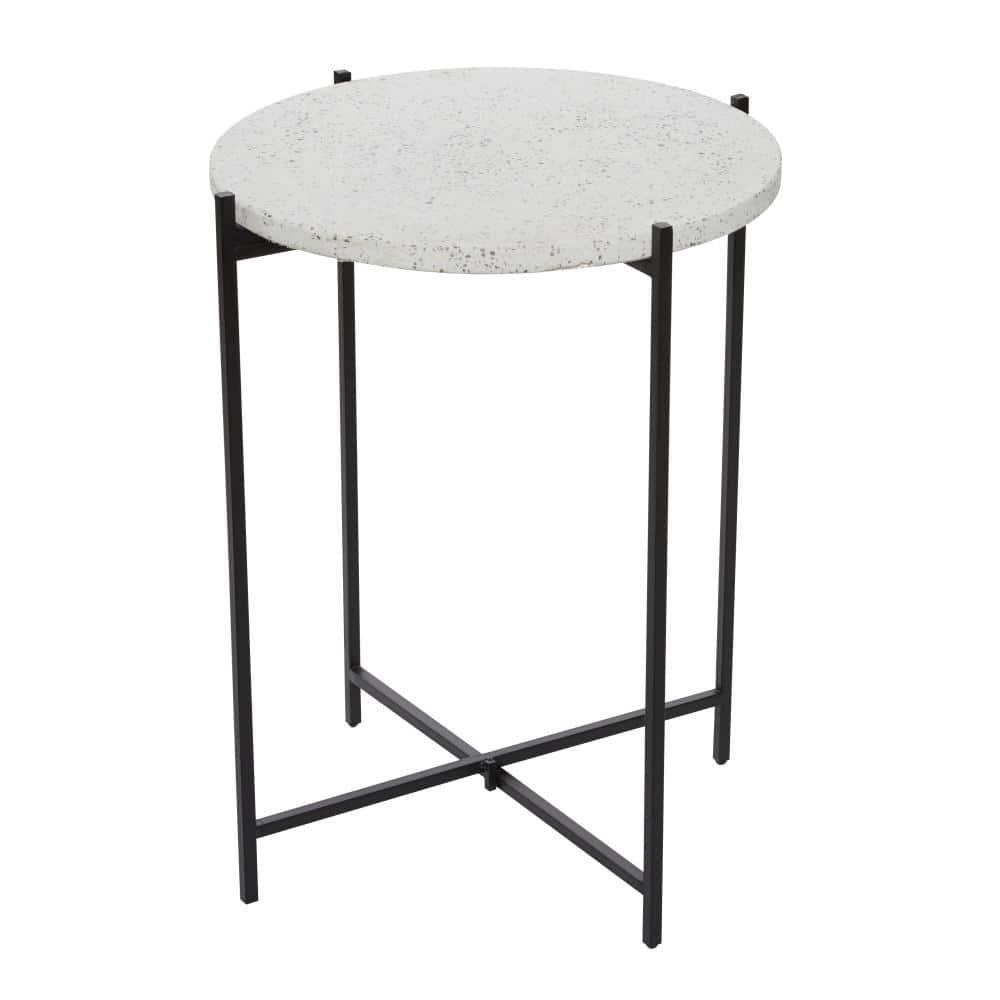 Contemporary Terrazzo Accent Table White - Olivia & May