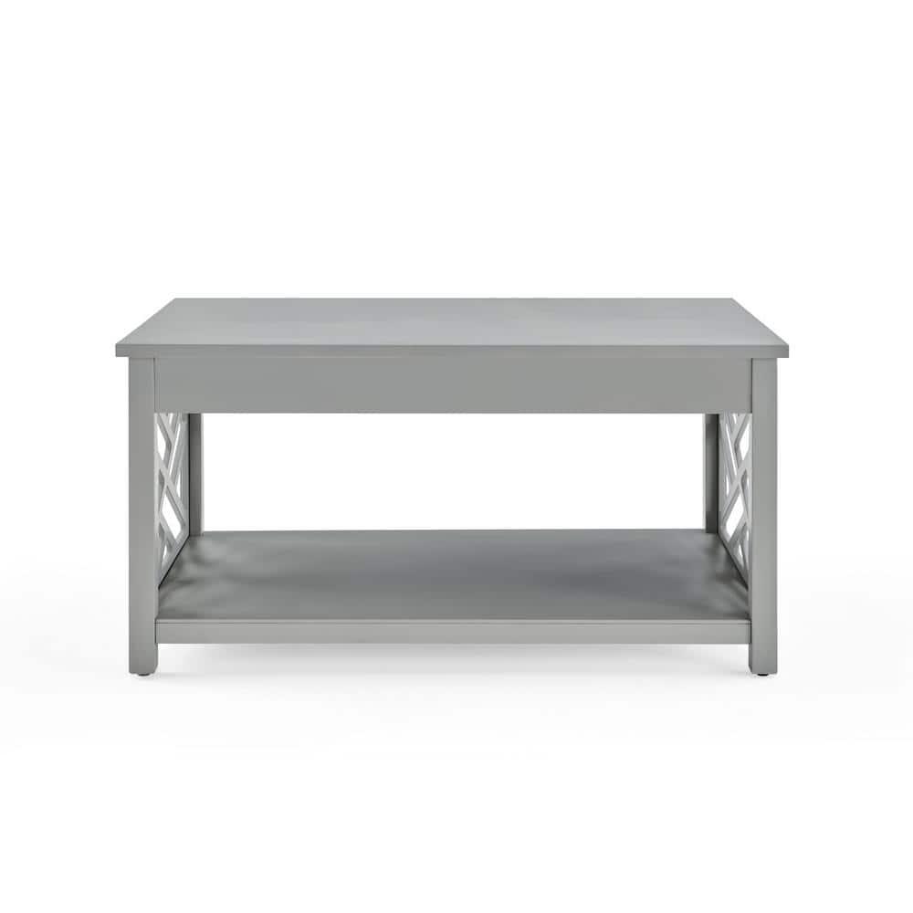 Alaterre Furniture Coventry 36 in. Solid Pine Wood Coffee Table, Traditional to Modern Design Accent Furniture, Gray