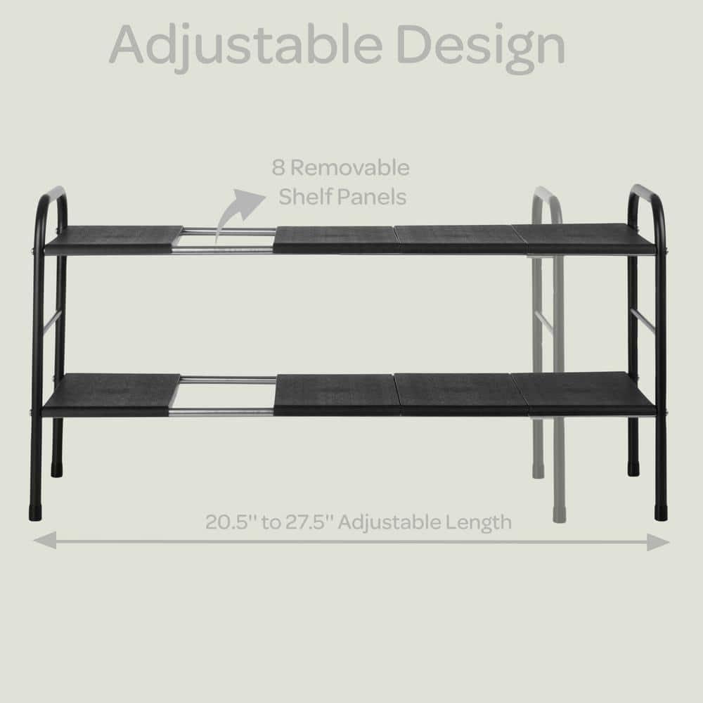 Under Sink Organizer - 2 Tier Adjustable Shelf Organizer with 8 Removable Panels - Kitchen or Bathroom Under Sink Organizers and Storage by Home-Complete