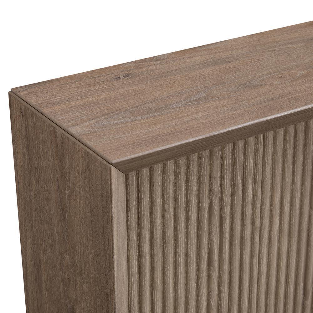 Evelyn&Zoe Modern/Contemporary 56" Wide Antiqued Gray Oak Console Table