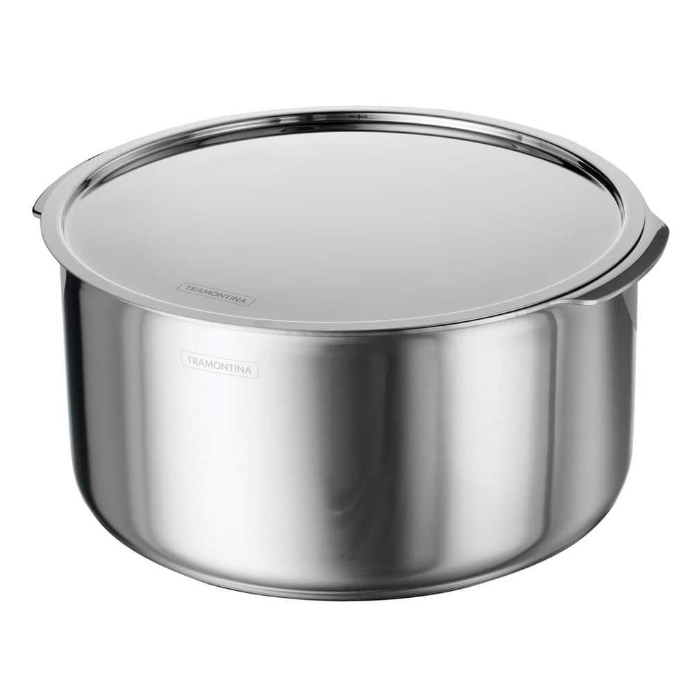 Tramontina Tramontina Utsava Tri-Ply Clad Stainless Steel Tope with Lid, Patila Pot for Indian Cooking