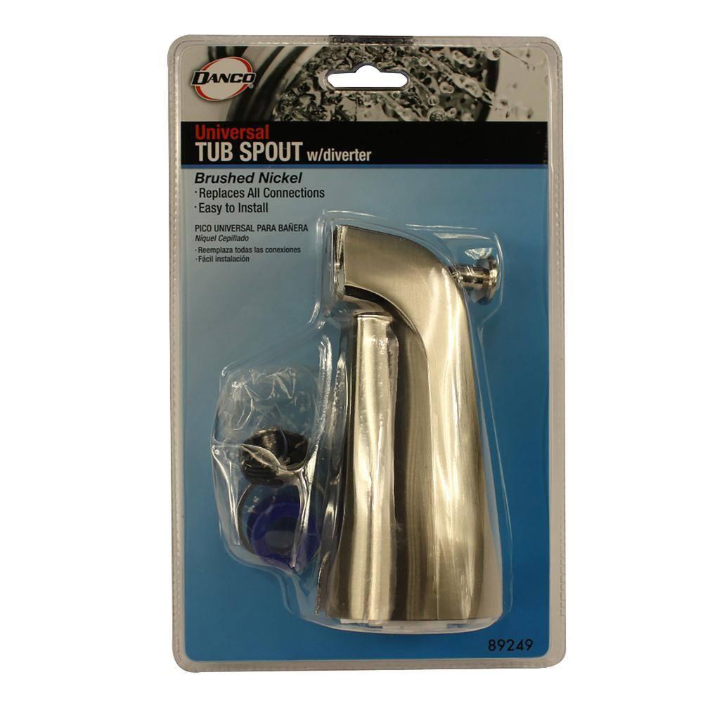 Danco Universal Bathroom Tub Spout with Diverter in Brushed Nickel (89249)