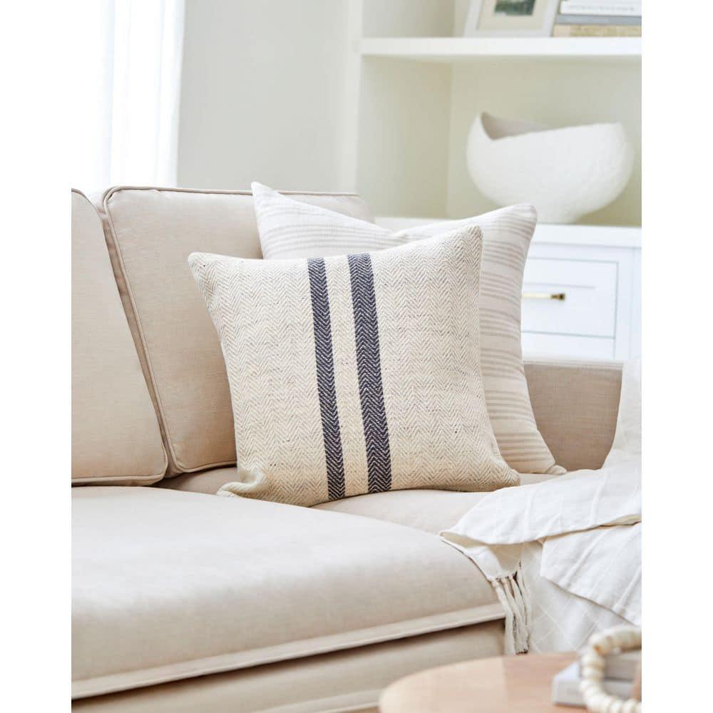 Becki Owens x Livabliss Becki Owens x Livabliss Brett Striped Wool Blend Reversible Throw Pillow